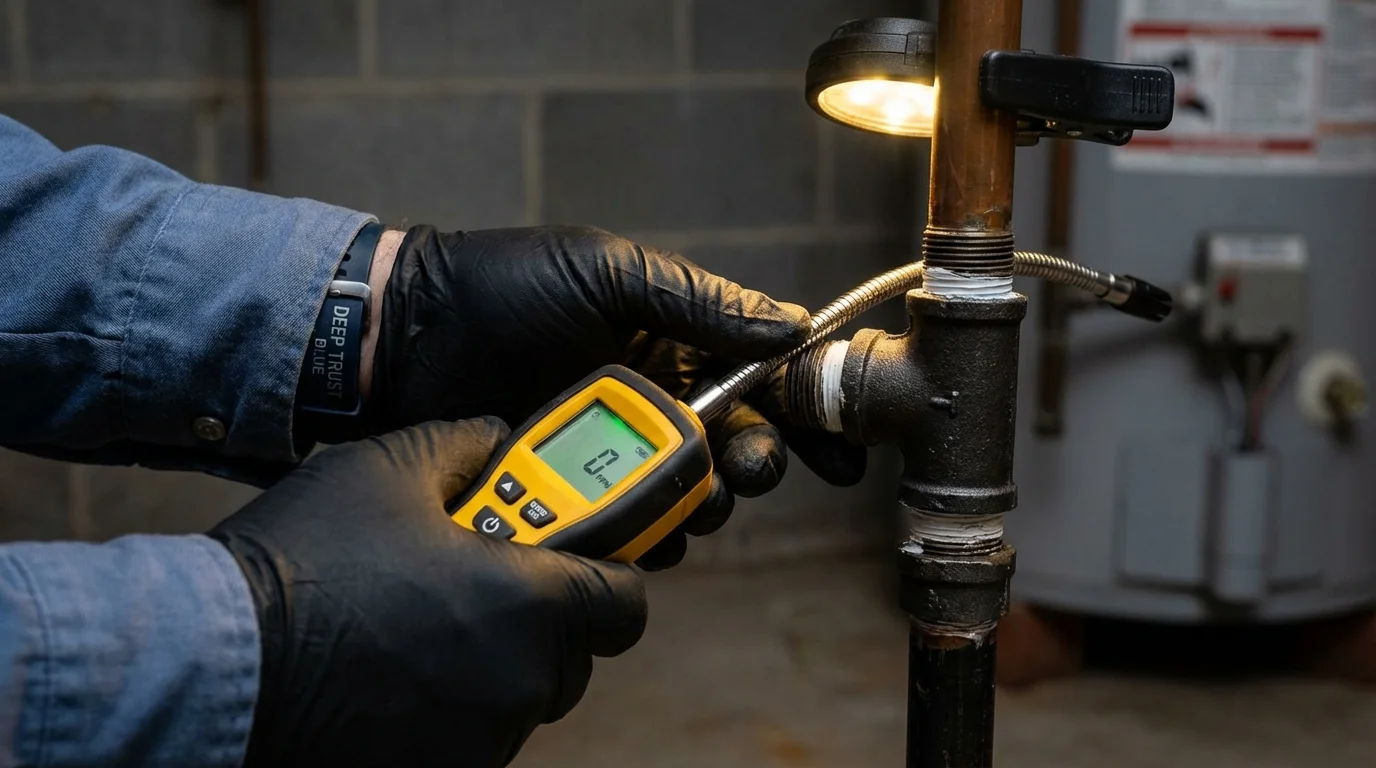 Gas leak detection with electronic sniffer by Johns Plumbing LLC in Battle Mountain